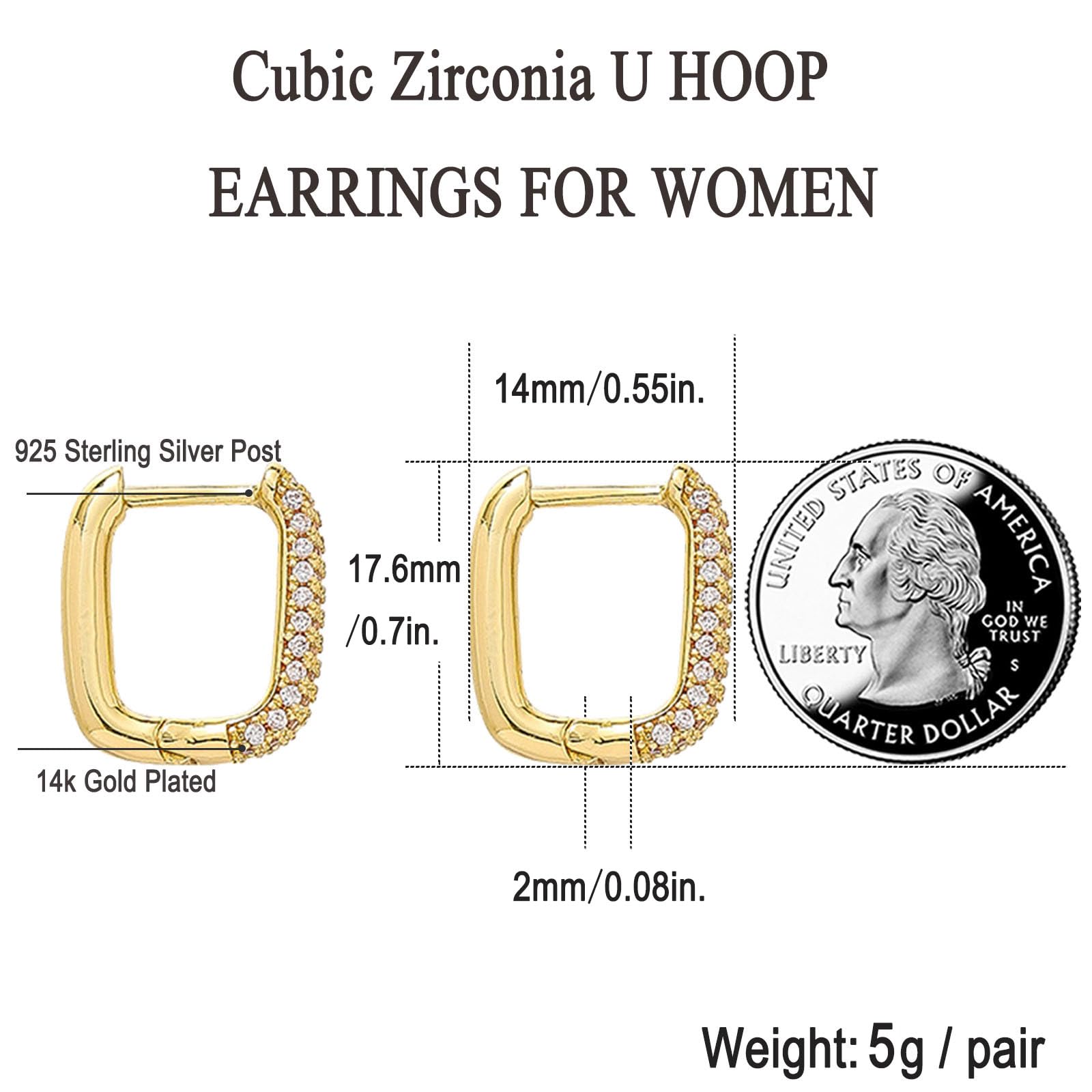 14K Gold Plated Small Huggie Hoop Earrings for Women - Hypoallergenic Lightweight Cartilage Piercing Cuff - Perfect for Everyday Wear, Date Nights & Special Occasions