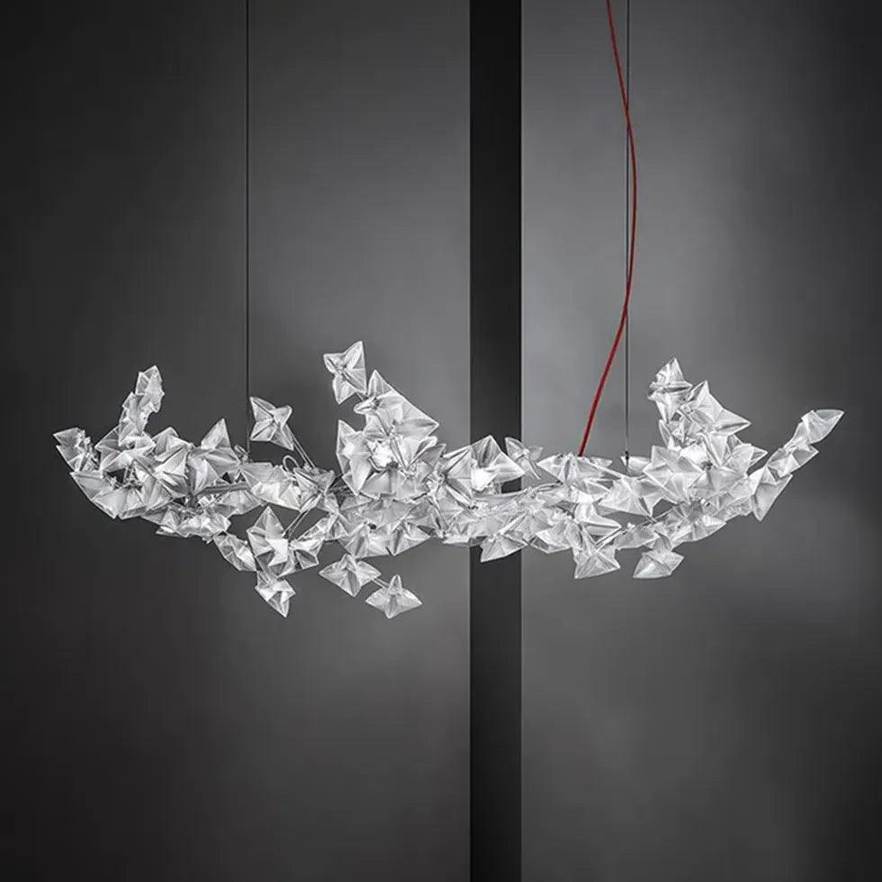 Crystal Clear Star Pendant Light for Living Room - Modern Ceiling Decor for Bedroom, Dining Room & Home Interior
