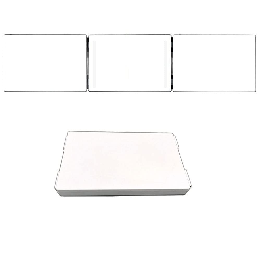 Adjustable Folding Makeup Mirror - Portable 360° Rotating Vanity Mirror with LED Lights for Home, Salon & Travel - Perfect for Makeup, Hair Styling, Shaving & Self Grooming