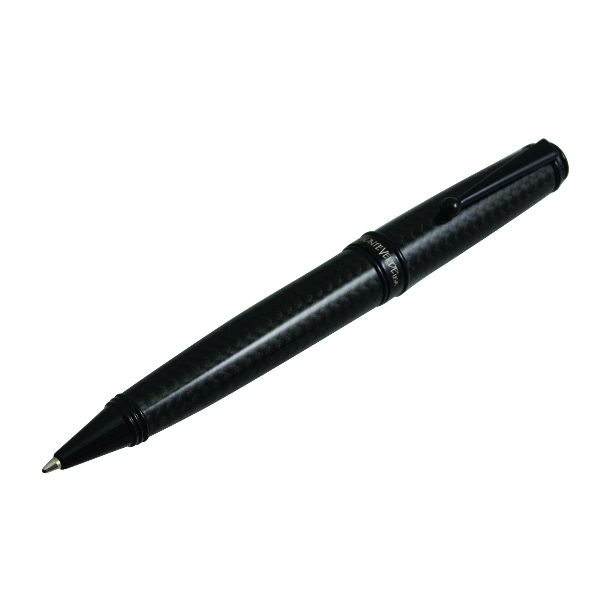 MONTEVERDE Invincia Deluxe Ballpoint Pen - Premium Black Carbon Fiber Design for Smooth Writing | Luxury Office & Executive Gift for Professionals