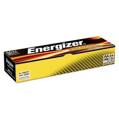 Energizer Industrial AA Alkaline Batteries (24-Pack) - 9 Volt Long-Lasting Power for Smoke Detectors, Toys & Electronics - Bulk Case of 6 Packs (144 Total Batteries)