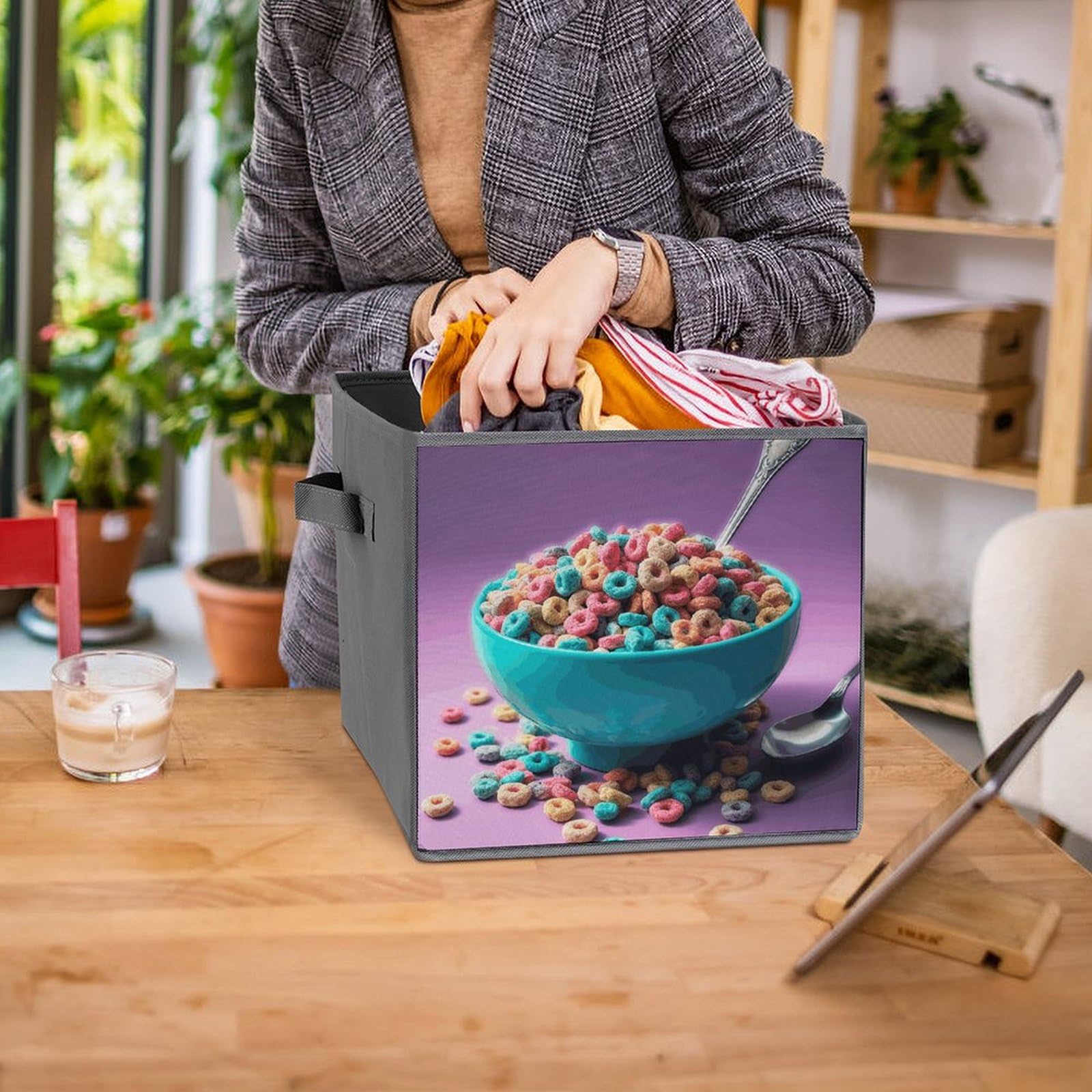 Collapsible Waterproof Storage Cube Bins with Handles - 6 Pack Organizer for Home, Closet, Office & Bedroom - Perfect for Cereal, Toys, Bowls & More | Space-Saving Foldable Design