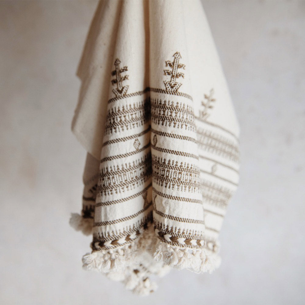 Premium Handwoven Cotton Hand Towel - Soft, Absorbent & Eco-Friendly for Kitchen, Bathroom & Spa - 12