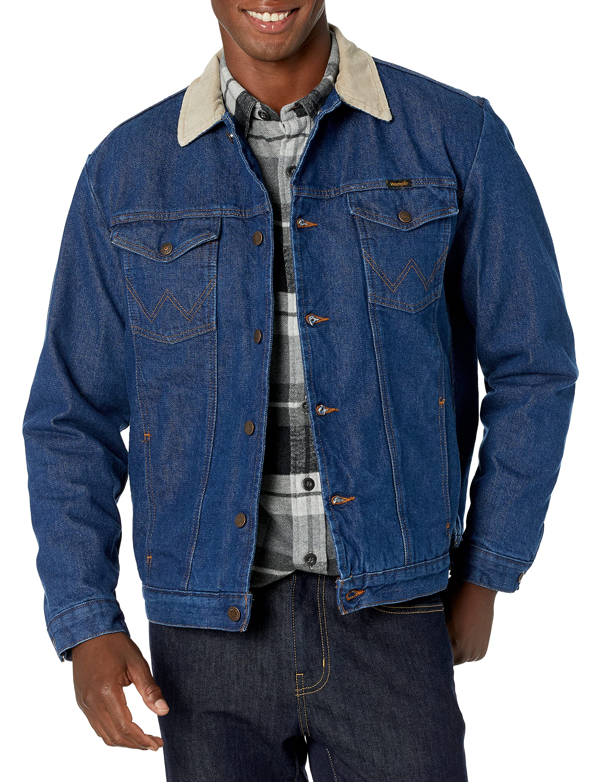 Wrangler Men's Western Style Lined Denim Jacket - Classic Cowboy Workwear for Outdoor Ranchers & Country Style Fashion