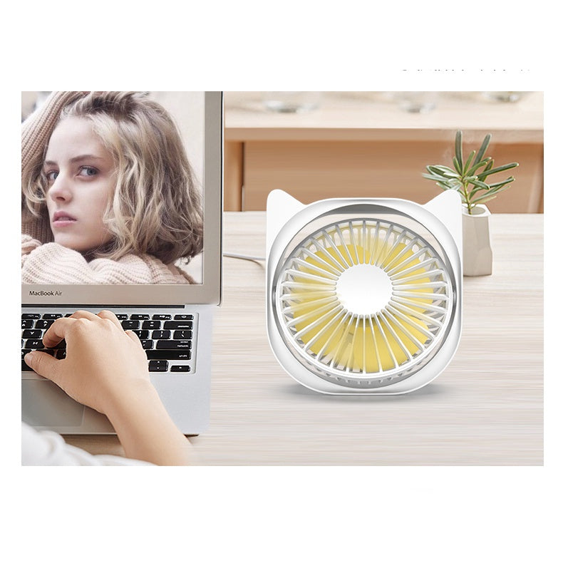 USB Desk Fan - Small, Quiet Personal Table Fan with 3 Speed Settings, Adjustable & Rotatable for Bedroom, Office, or Sleeping | Portable Mini Fan for Home, Travel & Workspace