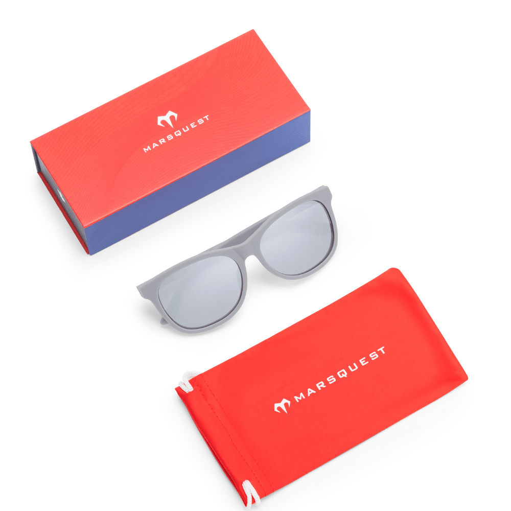 Marsquest Momentum Polarized Sunglasses for Men & Women - Silver & Grey Frame, UV Protection, Lightweight & Comfortable - Perfect for Driving, Running, and Outdoor Activities