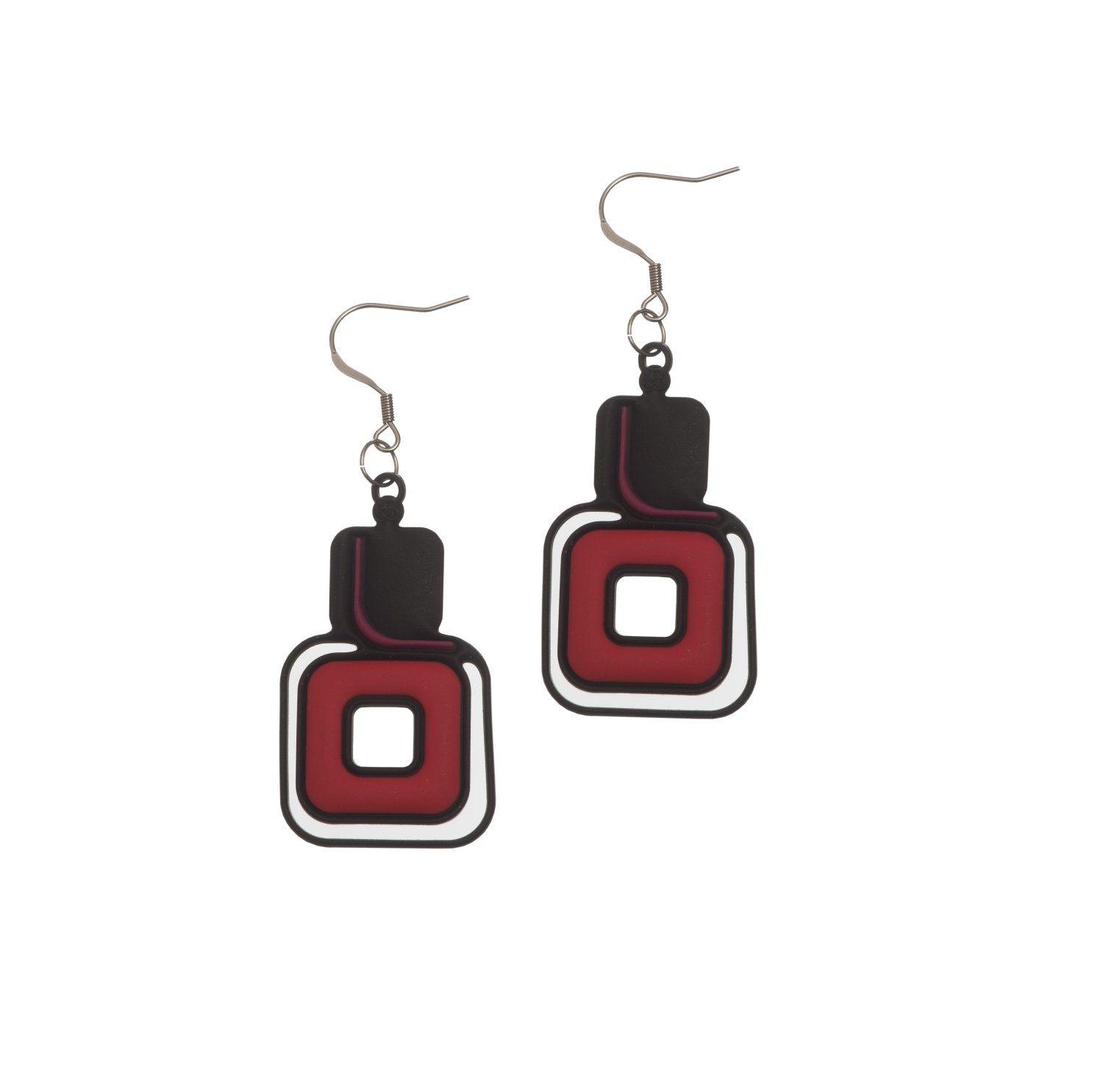 Batucada Pythagoras Earrings - Red & Purple Geometric Dangle Earrings for Women | Perfect for Parties, Festivals, and Boho Fashion
