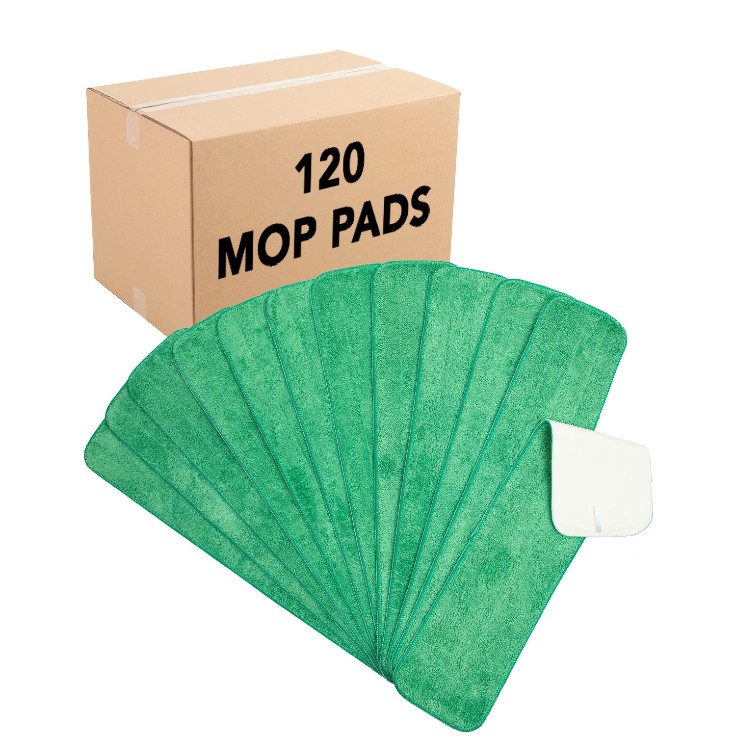 **Arkwright Spray Mop Replacement Pads - 120-Pack Bulk Microfiber Refill Pads for Wet & Dry Floor Cleaning - Compatible with Bona, Rubbermaid & All Mop Heads (24 Inch, Green) - Ideal for Hardwood, Tile & Laminate Floors**