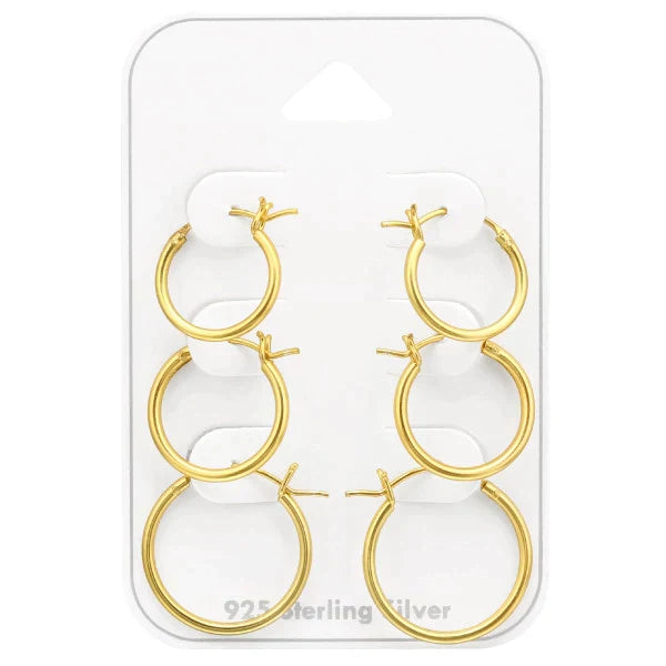 14K Gold French Lock Hoop Earrings Set - Elegant Dainty Huggie Earrings for Women, Perfect for Everyday Wear, Date Night & Special Occasions