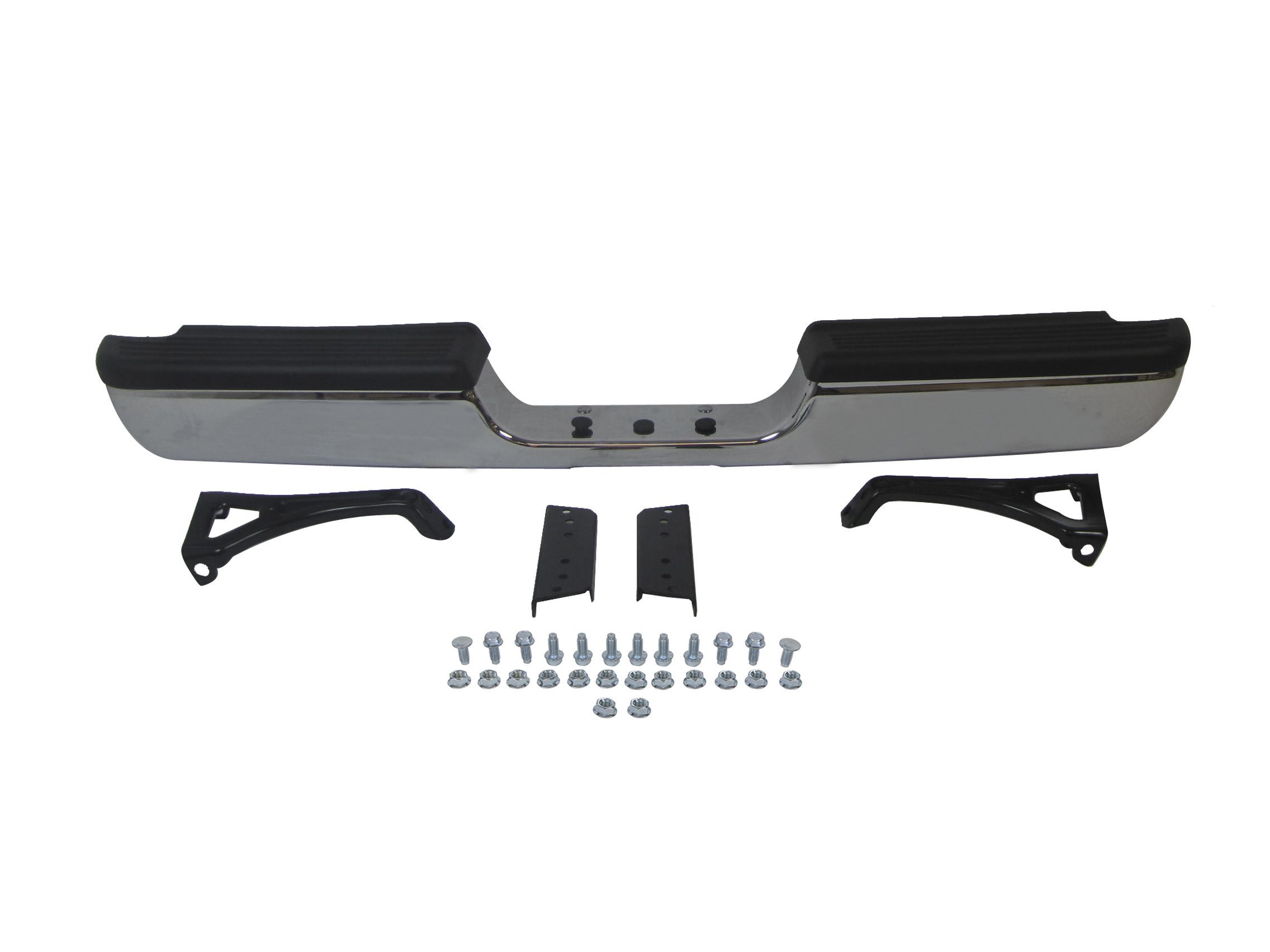 Chrome Rear Step Bumper Assembly for 94-01 Dodge Ram 1500 (Non-Sport) & 94-02 Ram 2500/3500 Pickups - Includes Top Pad, Inner/Outer Brackets & Hitch CH1102328 - Perfect for Towing, Hauling & Off-Road Adventures
