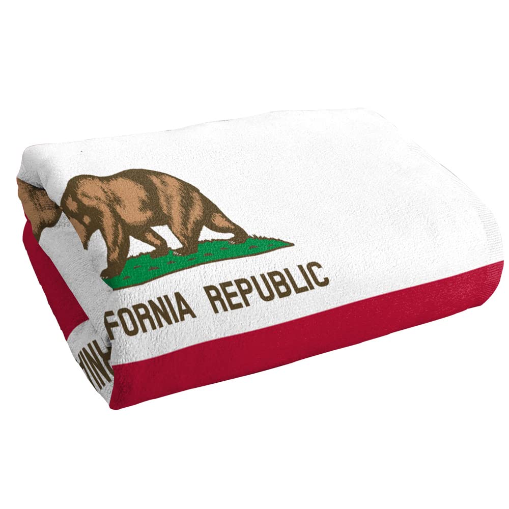California Flag Beach Towel 30x60 Inches - Large Soft Absorbent Quick-Dry Towel for Beach, Pool, Picnic & Outdoor Activities
