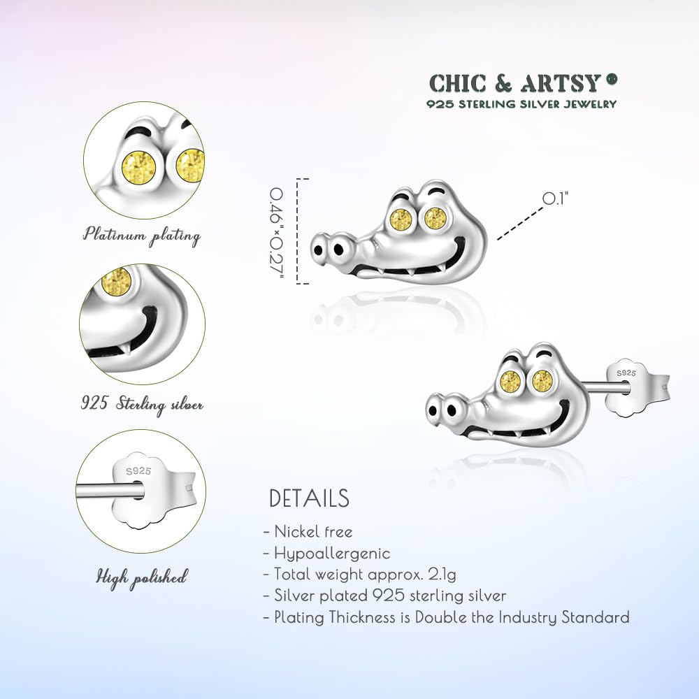 925 Sterling Silver Hypoallergenic Stud Earrings for Women - Cute Animal Jewelry Set for Everyday Wear, Gift Giving & Special Occasions