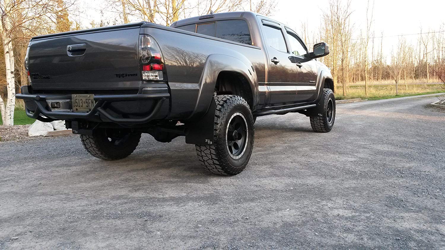 RokBlokz Mud Flaps for 2005-2015 Toyota Tacoma - Heavy Duty Splash Guards - Set of 4 with Hardware - Black with Black Logo - Fits Oversized Tires - Perfect for Off-Roading, Truck Protection & Custom Styling
