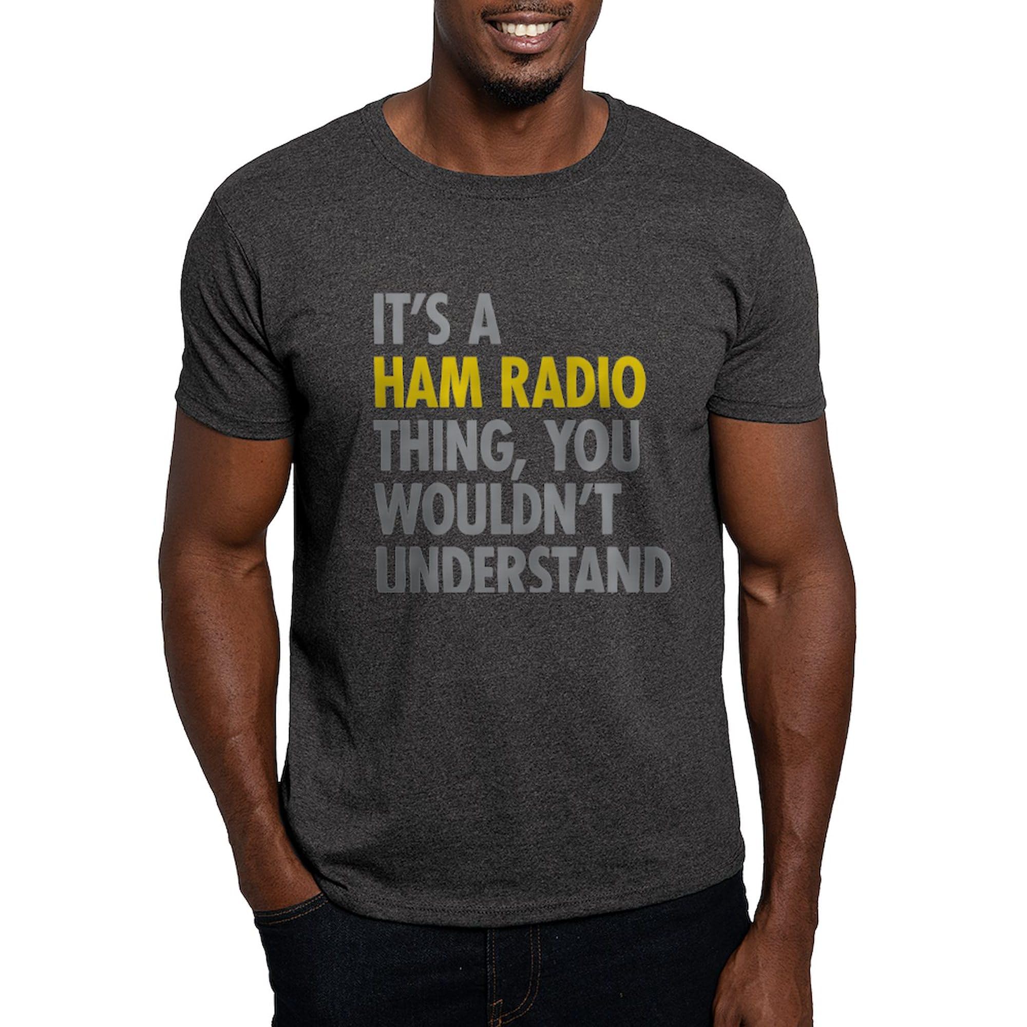 Ham Radio Enthusiast Dark T-Shirt for Men - 100% Cotton Classic Graphic Tee - Perfect for Ham Radio Operators, Tech Gifts & Casual Wear