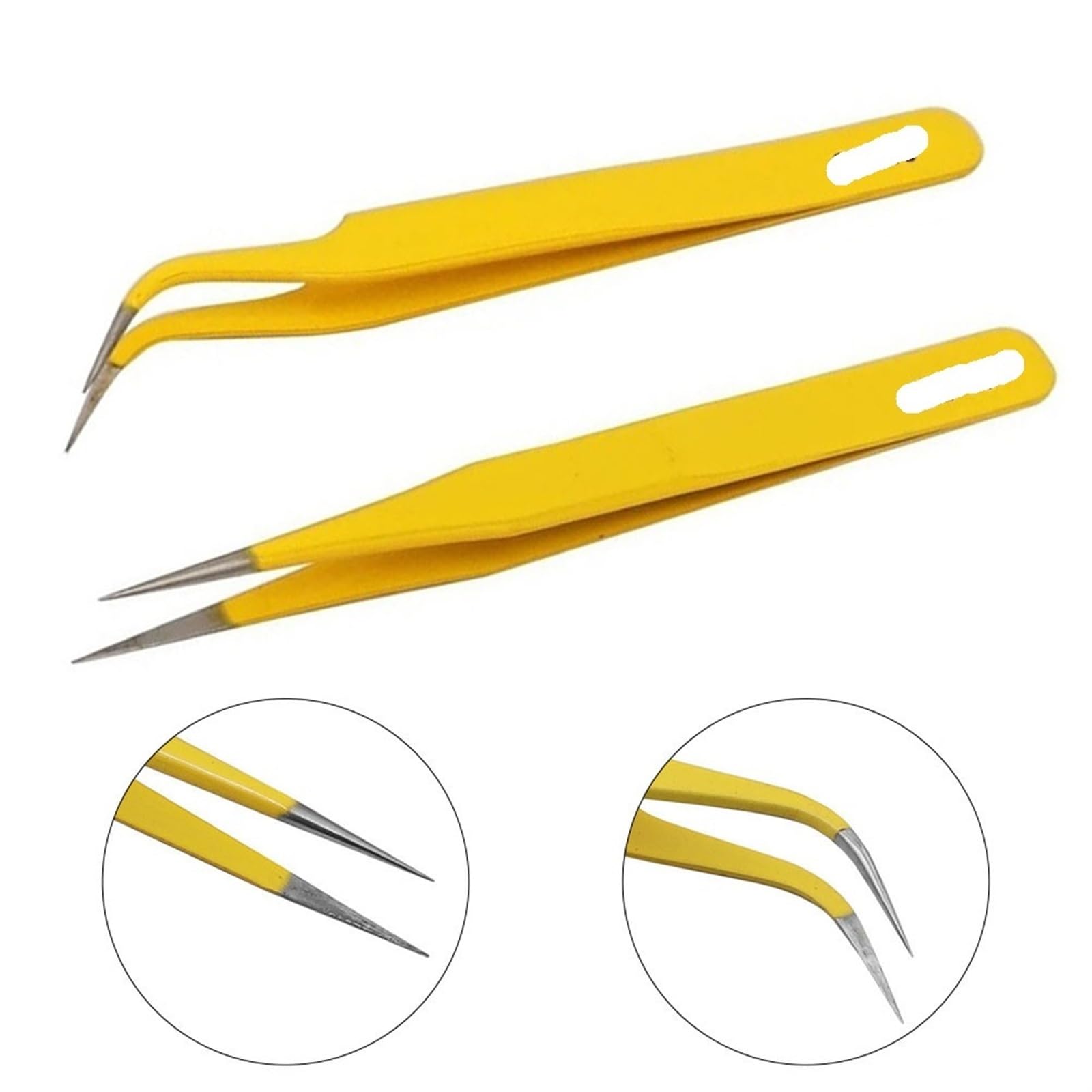 Precision Hair Removal Tweezers Set - Stainless Steel Slanted & Pointed Tweezers for Eyebrows, Splinters & Ingrown Hairs | Also Ideal for Electronics Repair, Soldering & Craft Projects | Home, Salon & DIY Use