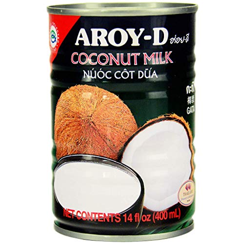 Aroy-D Premium Coconut Milk 14oz (Pack of 12) - 100% Natural, Unsweetened, Gluten-Free for Cooking, Baking, Smoothies & Thai Cuisine
