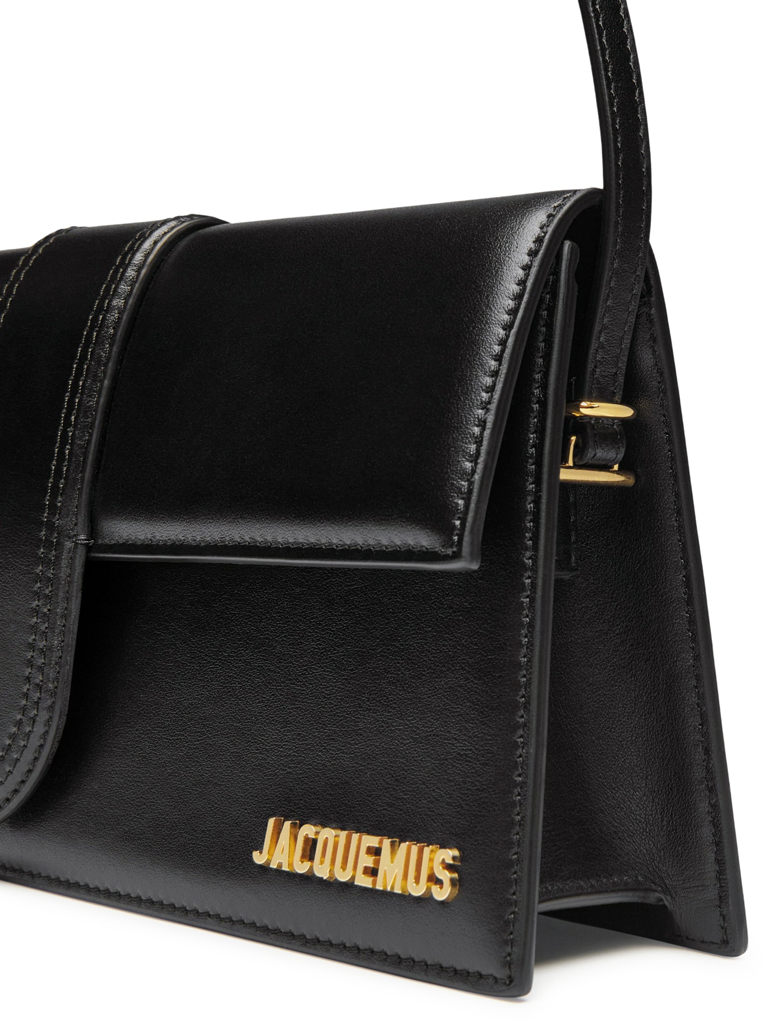 Jacquemus Le Bambino Long Black Leather Shoulder Bag - Stylish & Elegant Crossbody Purse for Women | Perfect for Work, Travel & Evening Outings