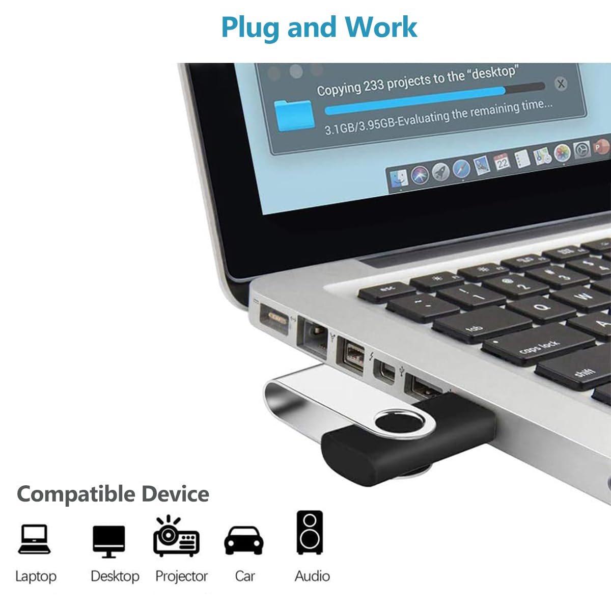 ABLAZE 1GB USB 2.0 Flash Drives 20-Pack with Lanyards - Bulk Storage for Office & School
