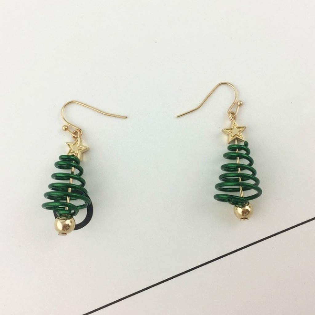 Stylish Gold and Silver Hoop Earrings for Women - Trendy Christmas Dangle Drop Earrings with Green Charm Ball | Perfect for Holiday Parties, Gift Giving & Everyday Wear (One Size)