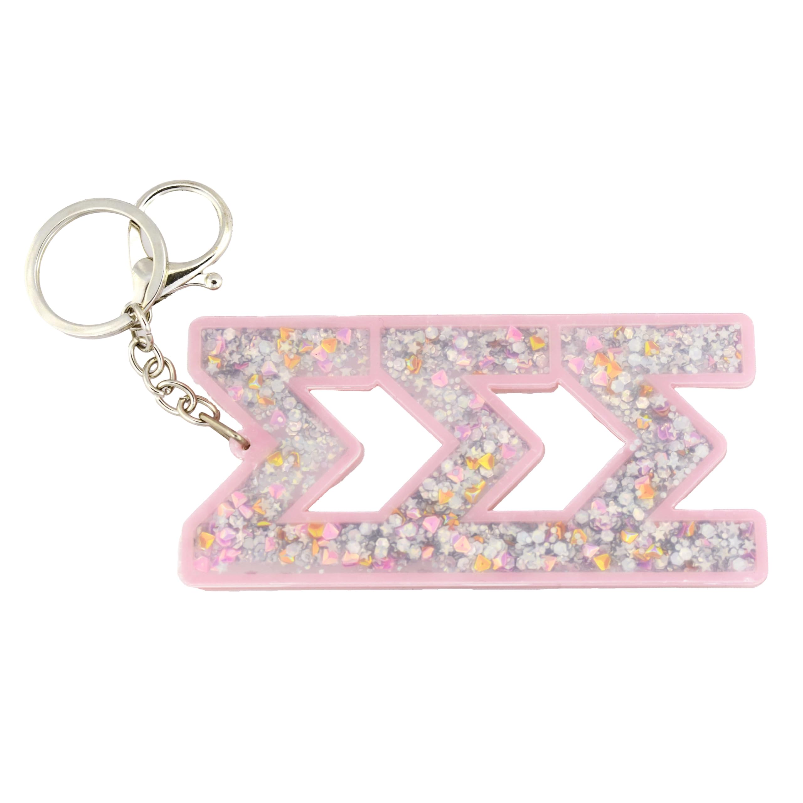 Sigma Sigma Sigma Sorority Keychain with Glitter - Perfect for Greek Life, Gifts, and Backpack Accessories