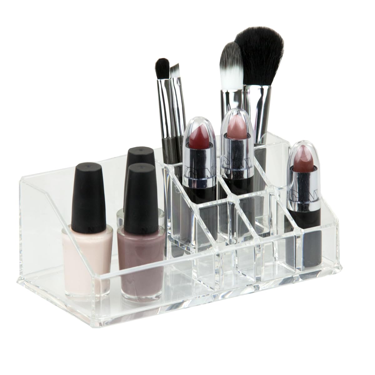 Home Basics MH01971 Medium Cosmetic Organizer - Makeup Storage Case for Bathroom, Vanity & Travel | Perfect for Organizing Lipsticks, Brushes & Beauty Products