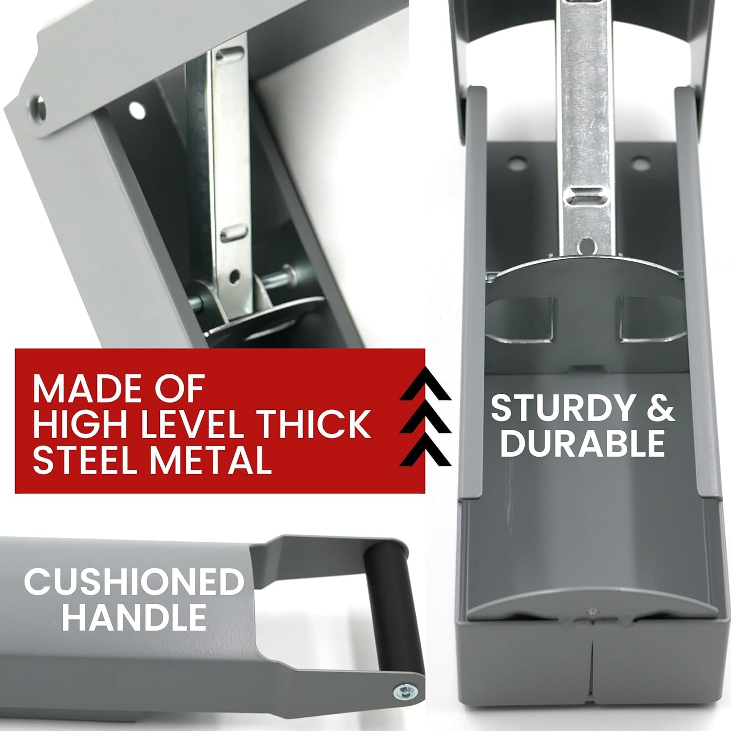 Heavy Duty Wall Mounted Can Crusher for Recycling - Aluminum, Soda, Beer & Plastic Bottles | Grey & Silver Compactor Smasher for Home, Garage & Bar Use