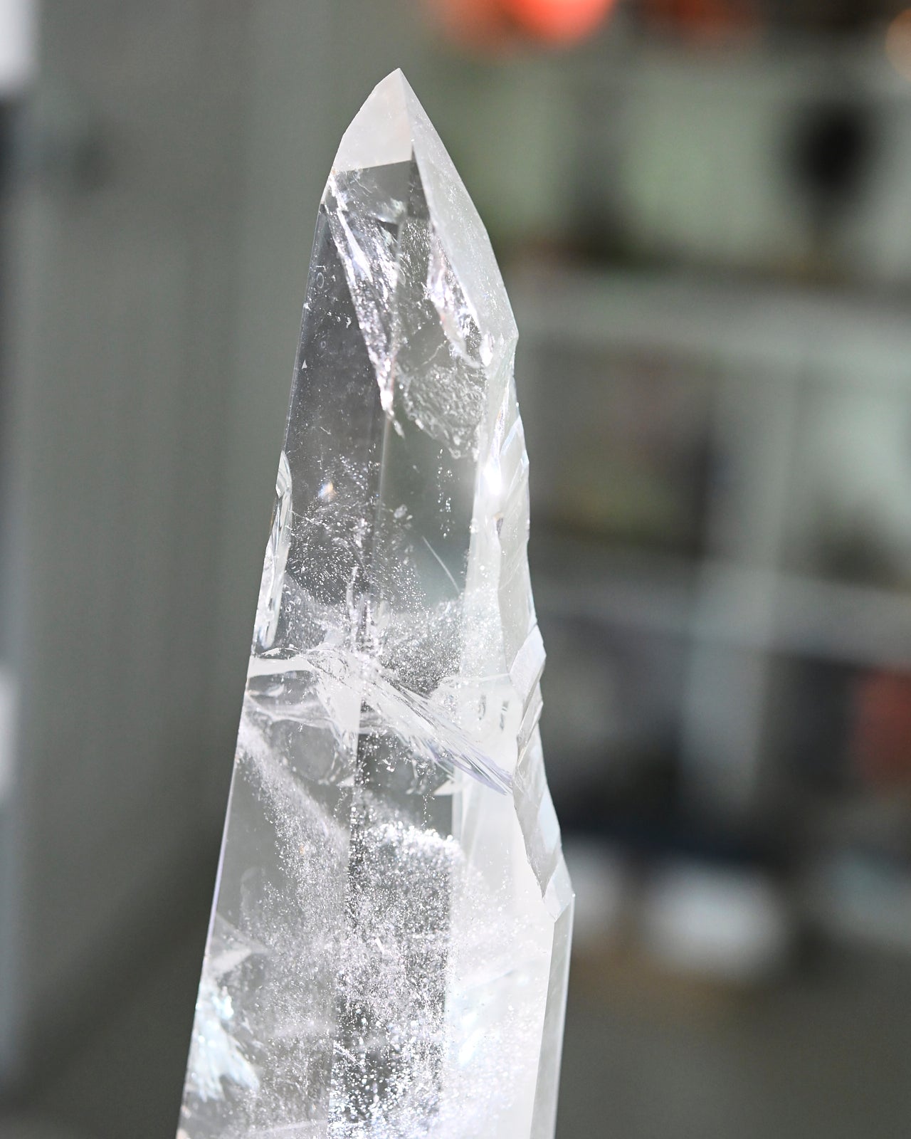14 Inch Lemurian Seed Crystal with Stand - Healing Stone for Meditation, Reiki & Energy Work - Perfect for Home Decor, Yoga Studio & Spiritual Gifts