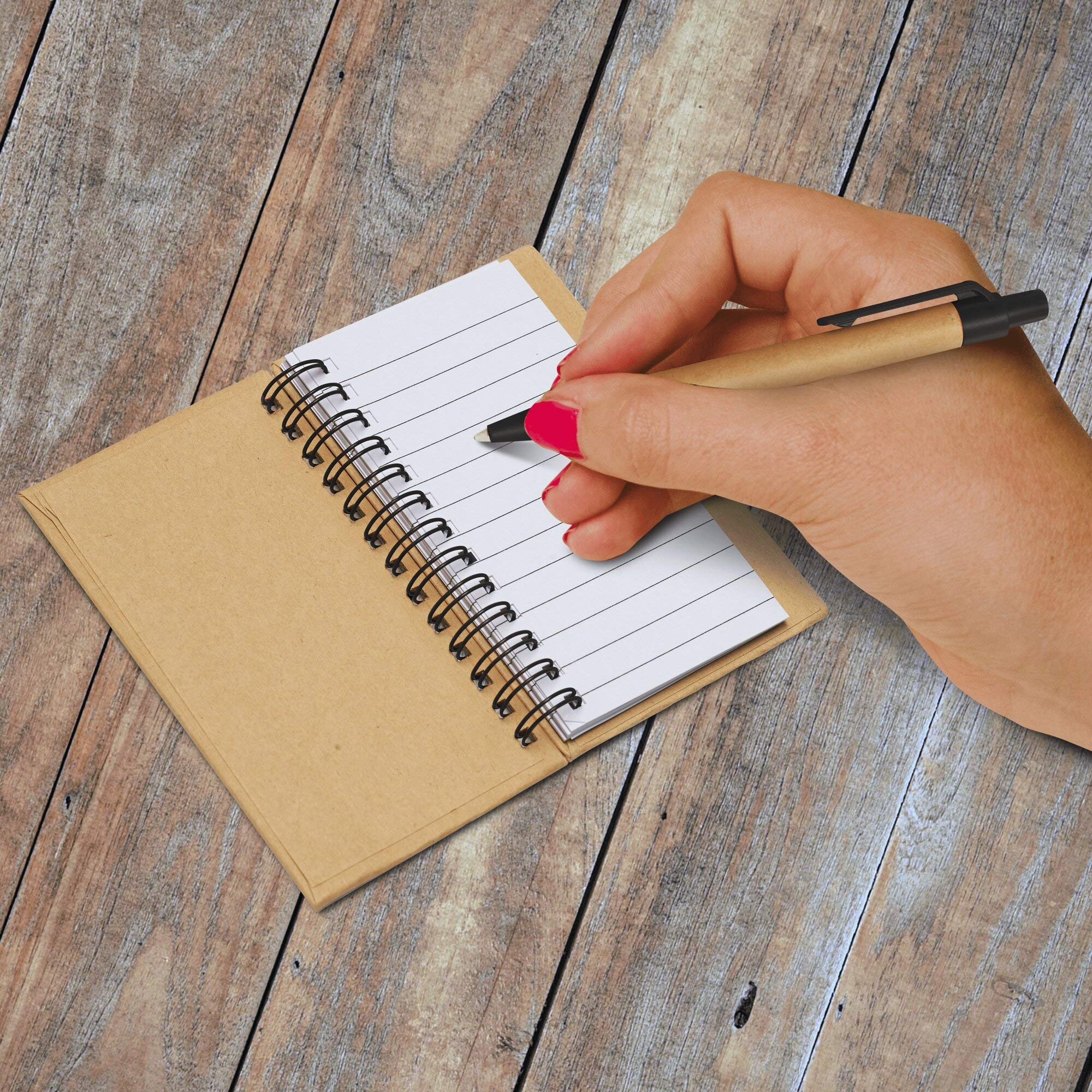 10-Pack Mini Spiral Notebooks with Black Ink Pens - Bulk School & Office Supplies for Students, Professionals - Perfect for Note Taking, Journaling, Gift Giving (Black)