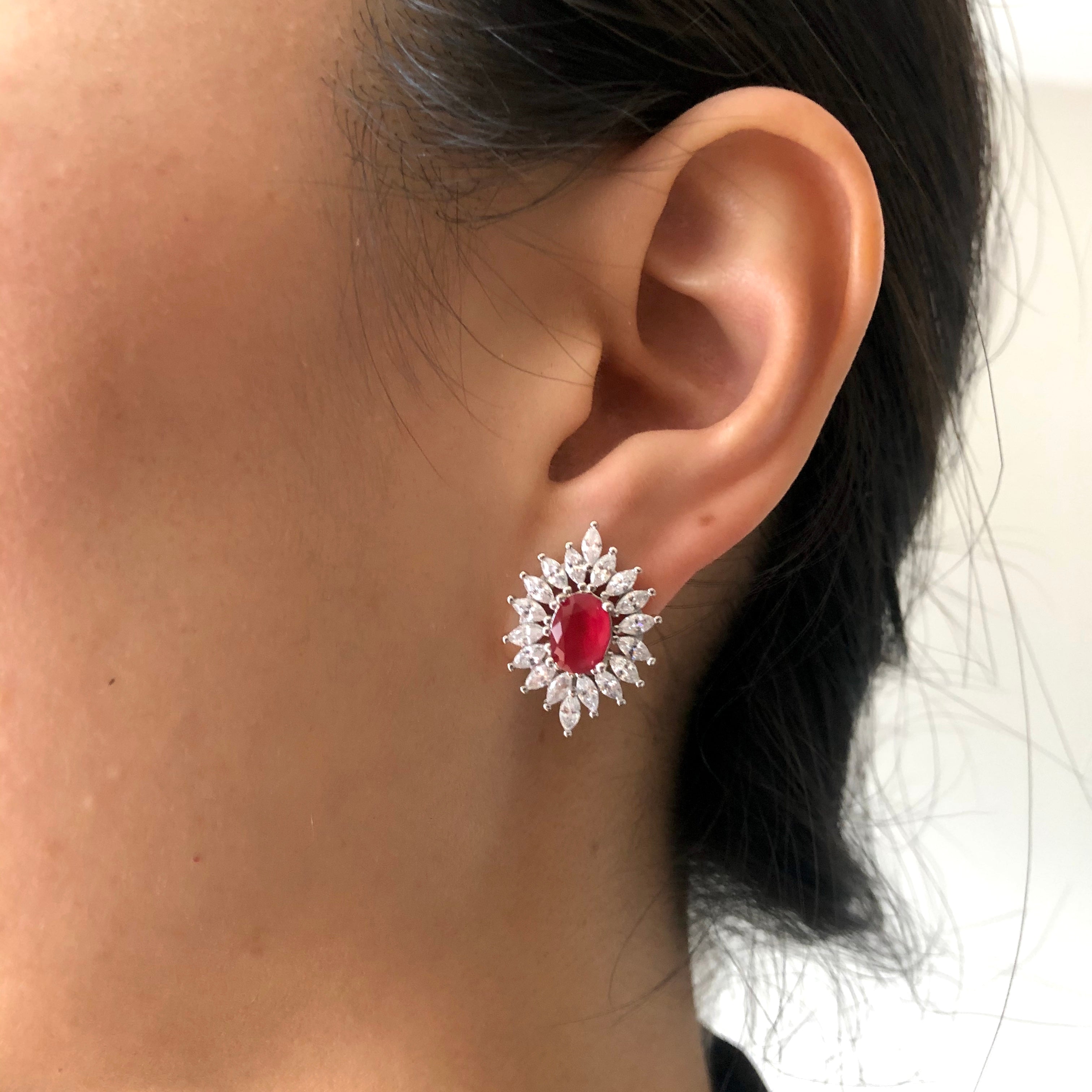 Elegant Classic Jewel Earrings for Women - 14K Gold Plated Dangle Earrings, Perfect for Parties, Weddings & Everyday Wear