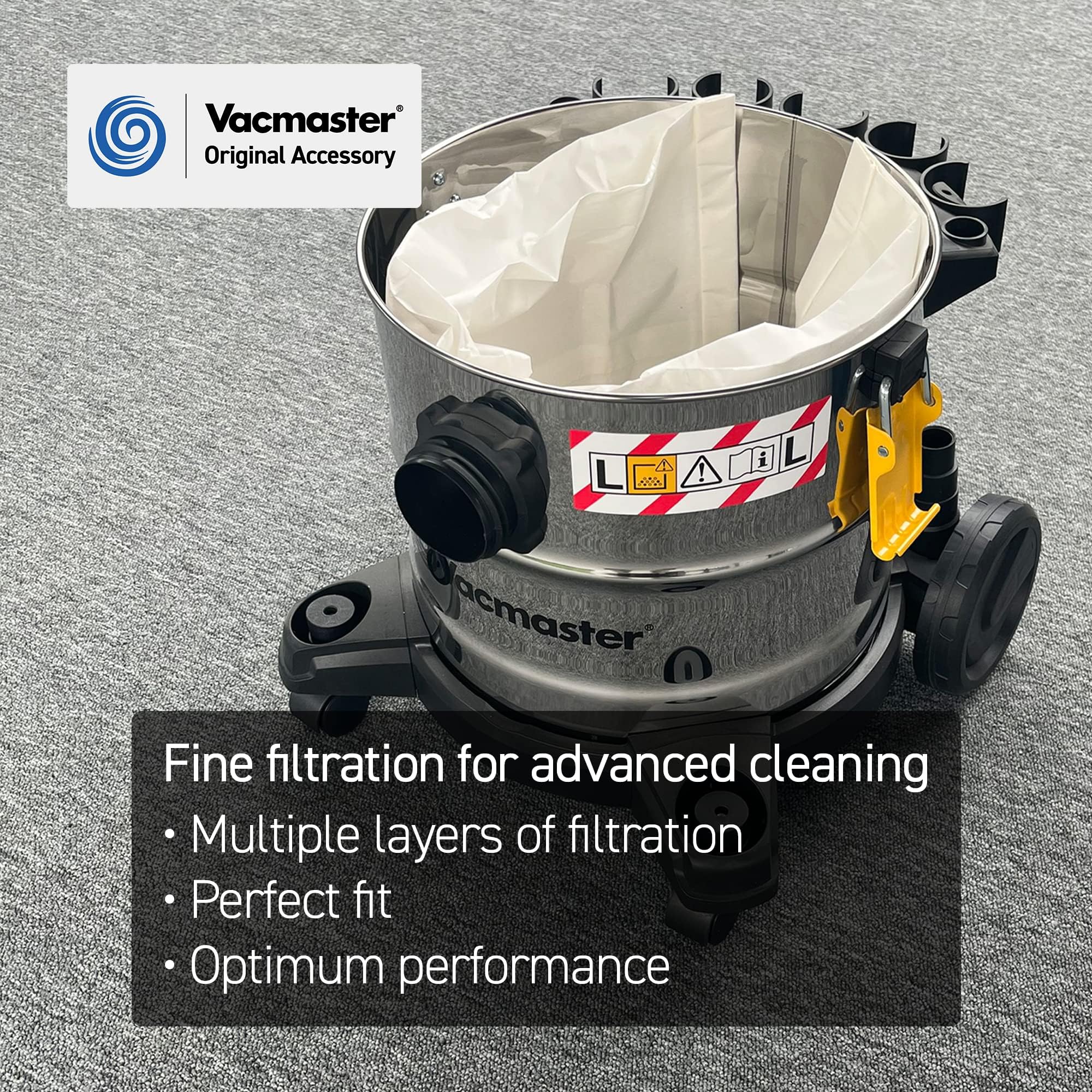 Vacmaster 45-50L Dust Bags - 30 Pack Fine Filtration for Wet/Dry Vacuums & Dust Extractors | Ideal for Home Cleaning, Construction Sites & Workshop Dust Collection