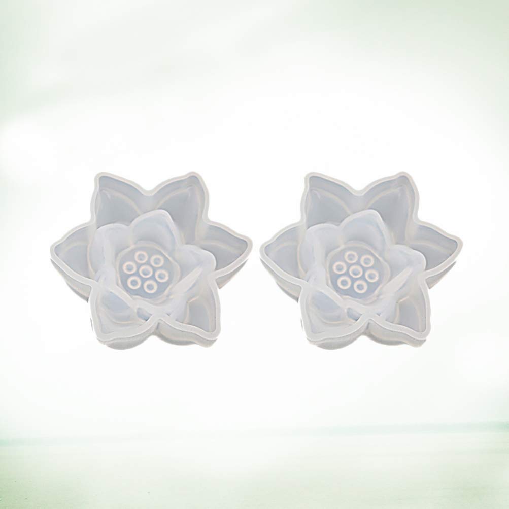 EXCEART 2-Piece Silicone Resin Pendant Molds for Jewelry Making - DIY Epoxy Casting Molds for Necklace, Earrings & Flower Pendants - Reusable Jewelry Box Mold for Handmade Crafts & Gifts