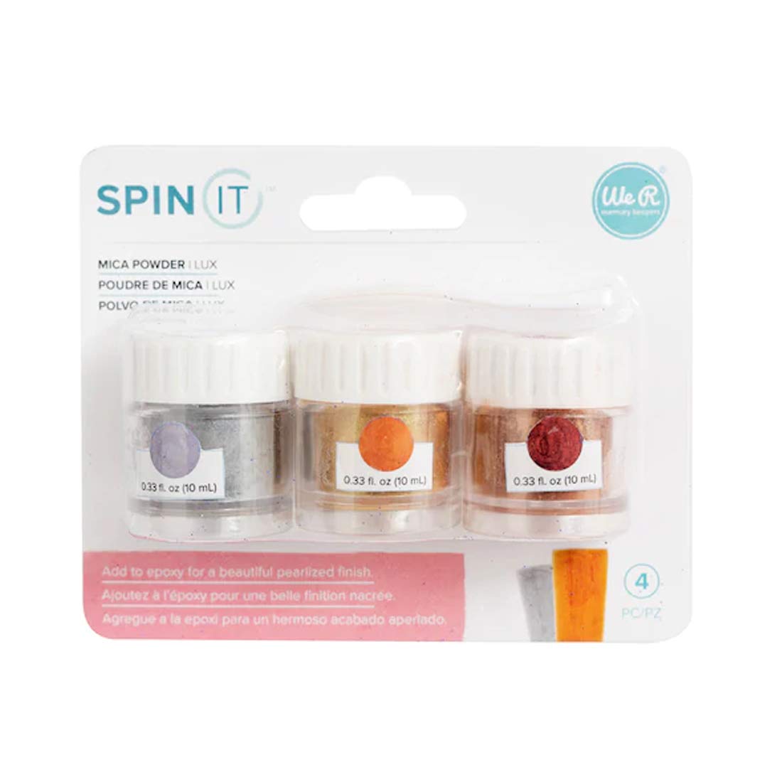 We R Memory Keepers Spin It Mica Powder - Premium Shimmer Pigment for DIY Crafts, Scrapbooking & Card Making - Perfect for Home Decor, Resin Art & Nail Polish - 12 Vibrant Colors (Lux Collection)