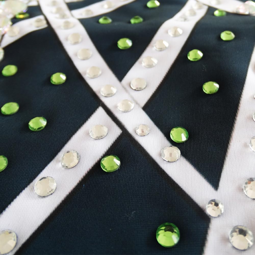 Custom Design Girls Rhythmic Gymnastics Leotard with Diamond Print - Sparkly Tank Leotards for Kids & Teens - Perfect for Competitions, Performances & Dance Practice
