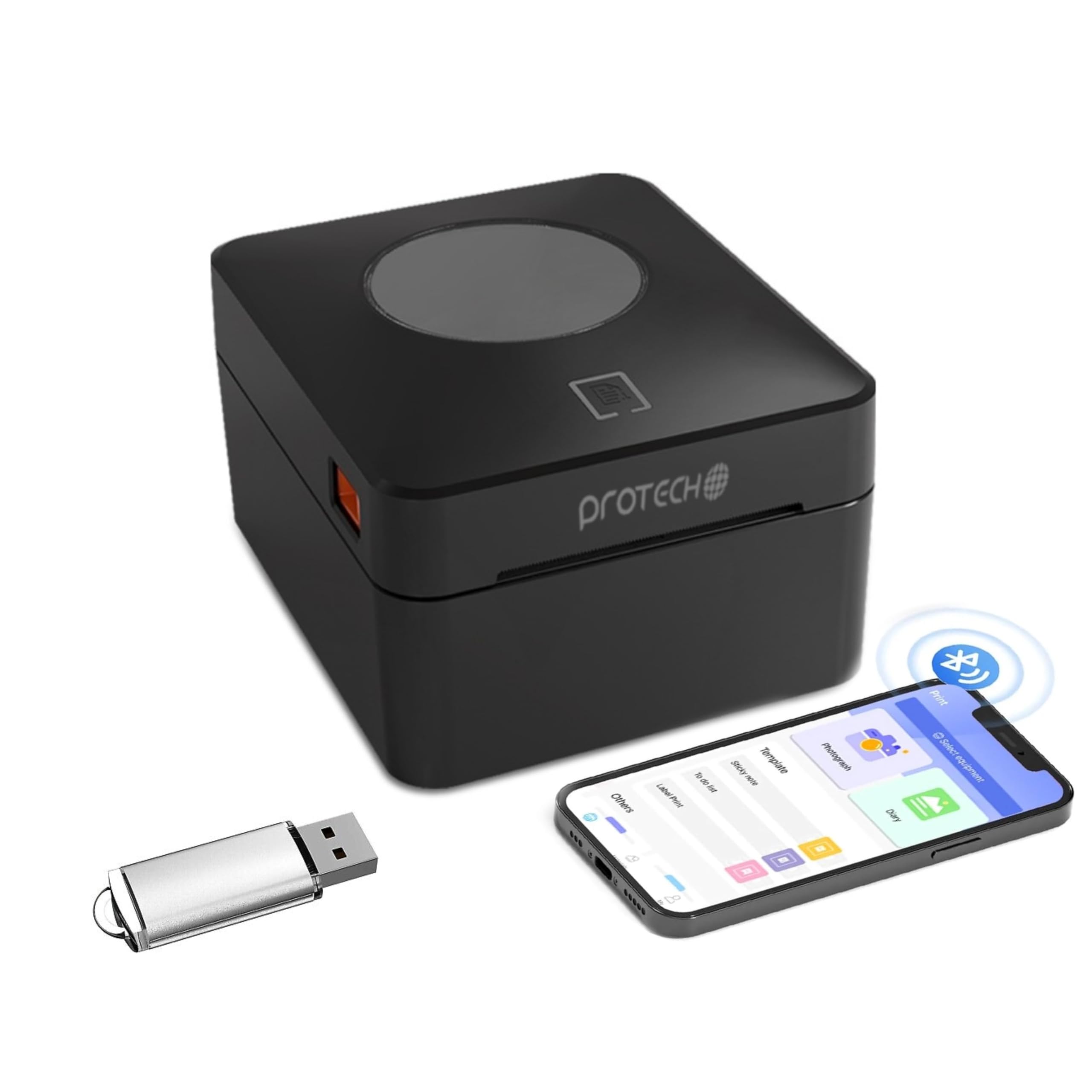 PROTECH® Bluetooth Thermal Shipping Label Printer 6x4 Inch - Wireless Compatible with Windows, Mac, iOS, Android - Works with Amazon, eBay, Etsy, Hermes, Royal Mail - Perfect for E-commerce Sellers & Small Business Shipping