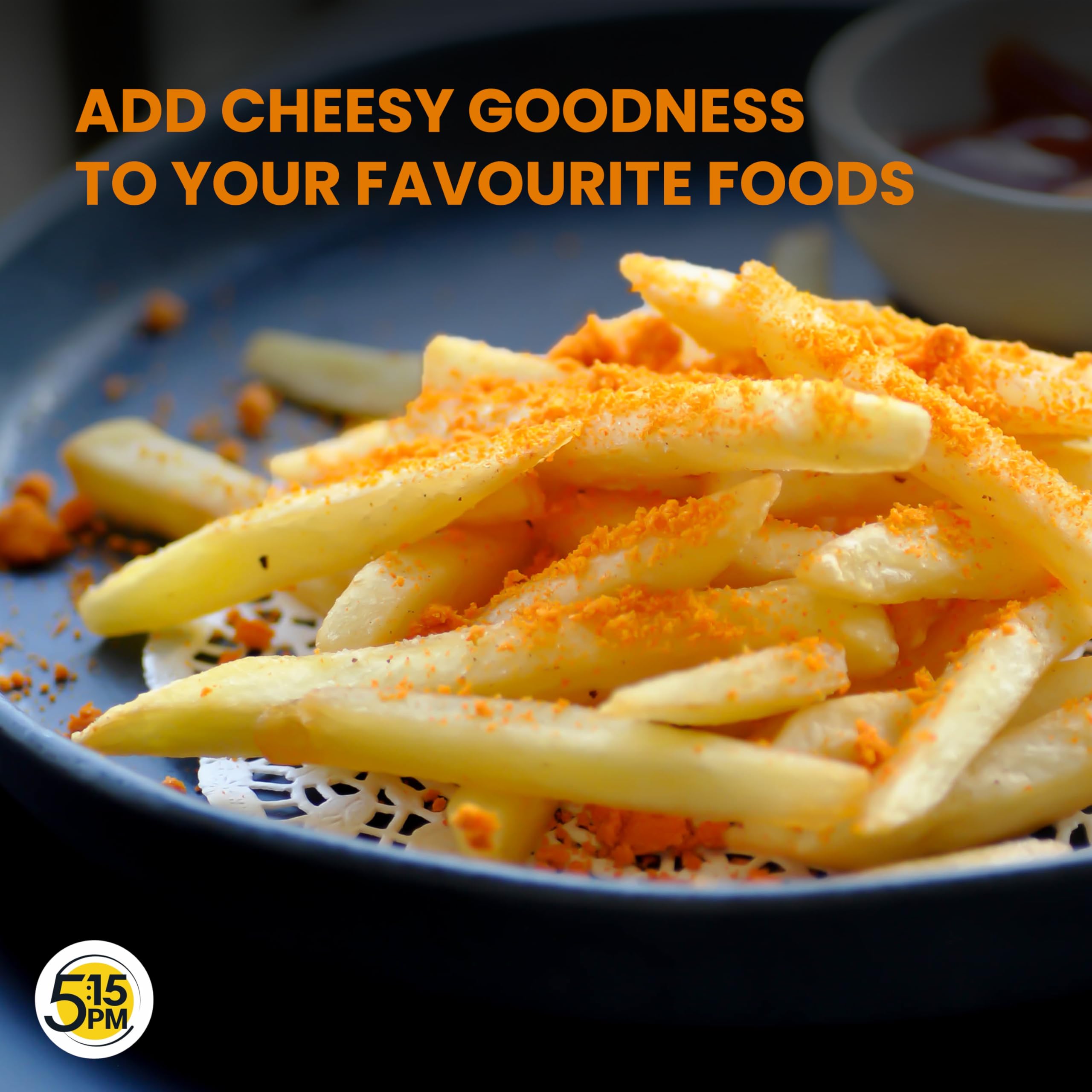 5:15PM Cheddar Cheese Seasoning Powder 100g - Premium Cheddar Cheese Powder for Popcorn, Pasta, Pizza, Nachos & Fries | Perfect for Snacks, Cooking & Baking at Home