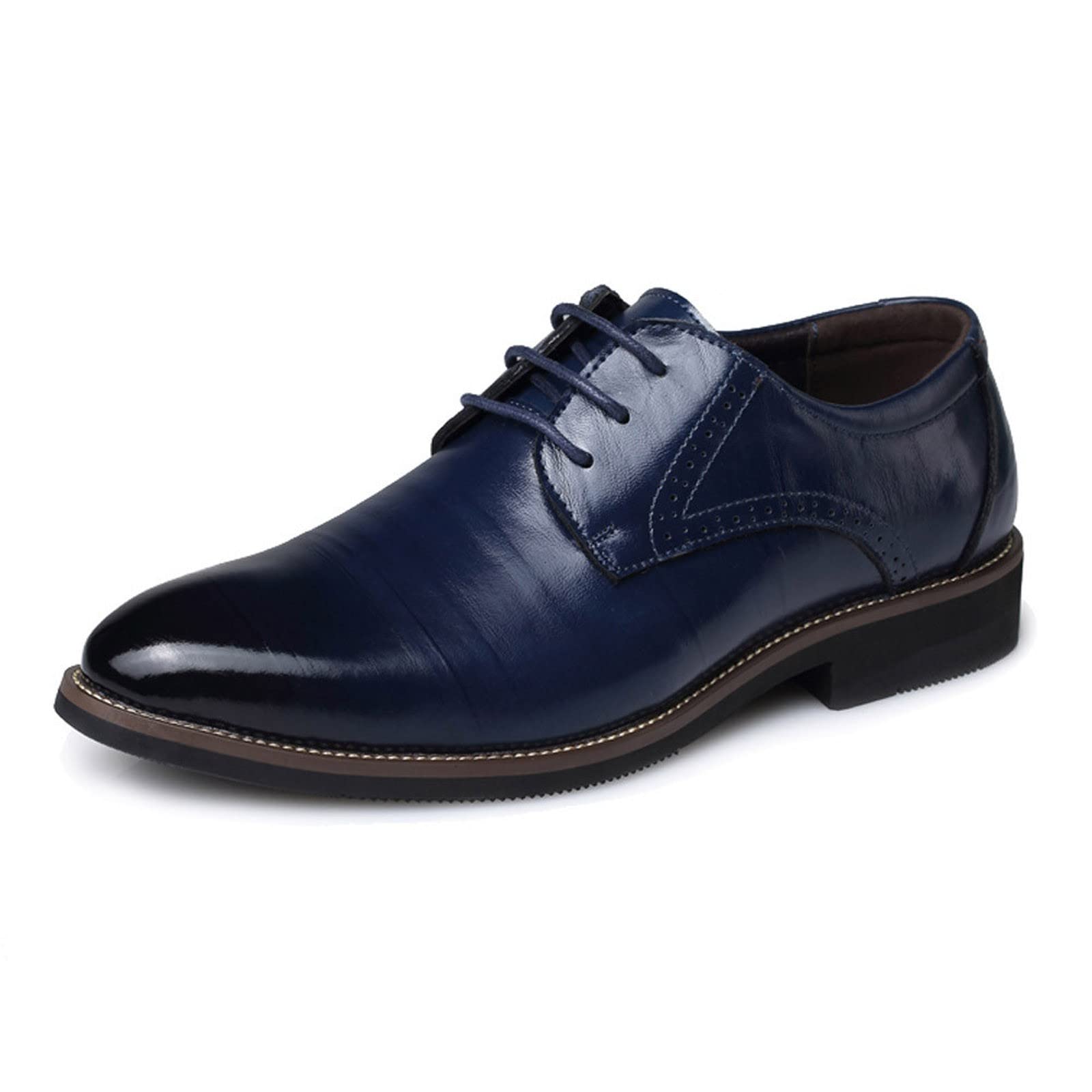 **Men's Genuine Leather Dress Shoes - Wide Width Derby Brogues for Business & Formal Occasions | Comfortable & Stylish Office & Wedding Shoes**