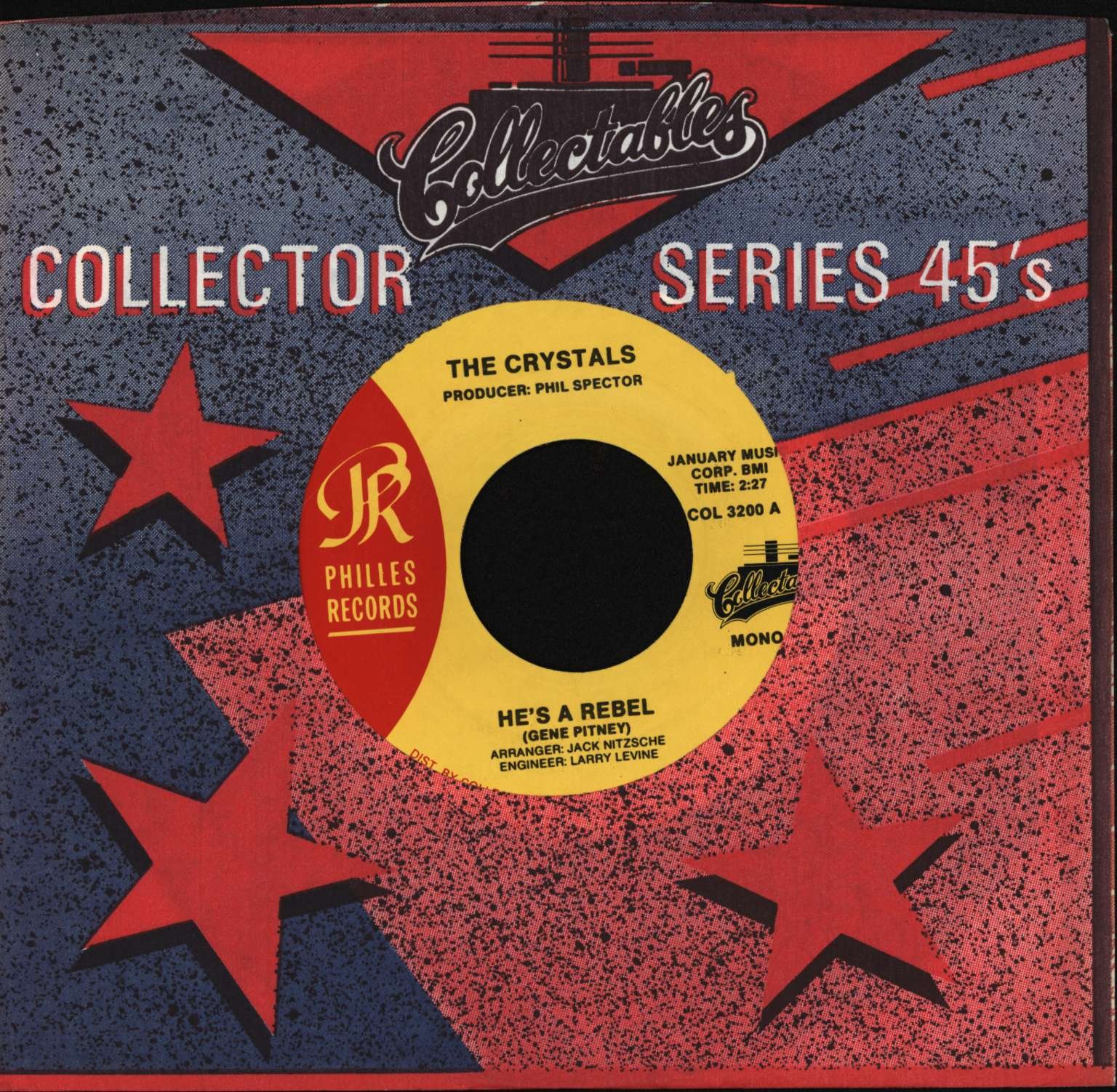 THE CRYSTALS/HE'S A REBEL/HE HIT ME (AND IT FELT LIKE A KISS) - Limited Edition Red Vinyl 45 RPM Record - Classic 60s Girl Group Music for Collectors & DJs - Perfect for Vintage Music Lovers & Retro Parties