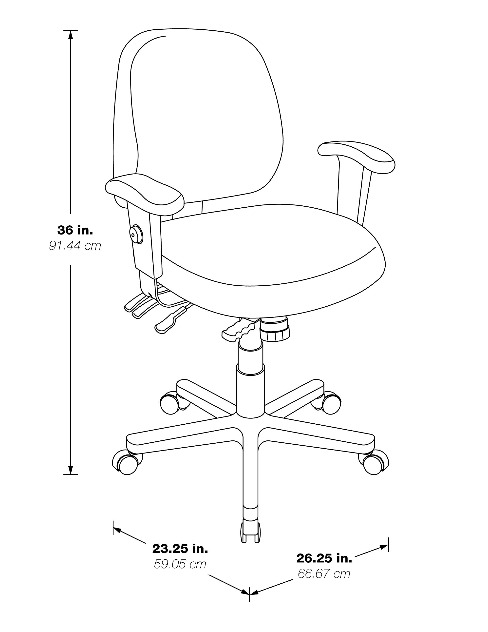 Office Star Ergonomic Mid Back Office Chair - Adjustable Height & Tilt, Padded Armrests, Burgundy Fabric - Perfect for Home Office, Gaming & Workspace Comfort