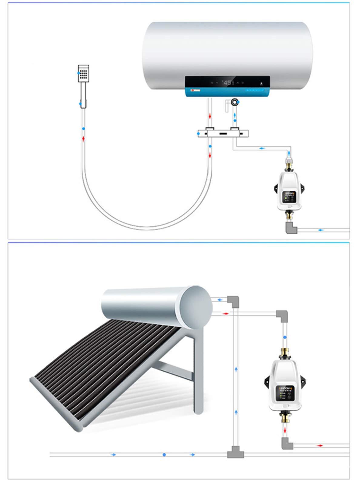 SMGXQ Small Water Booster Pump for Home Water Pipe Pressurization - Fully Automatic Smart Shower Pressure Pump (100p) - Perfect for Bathroom, Kitchen & Household Water Pressure Enhancement