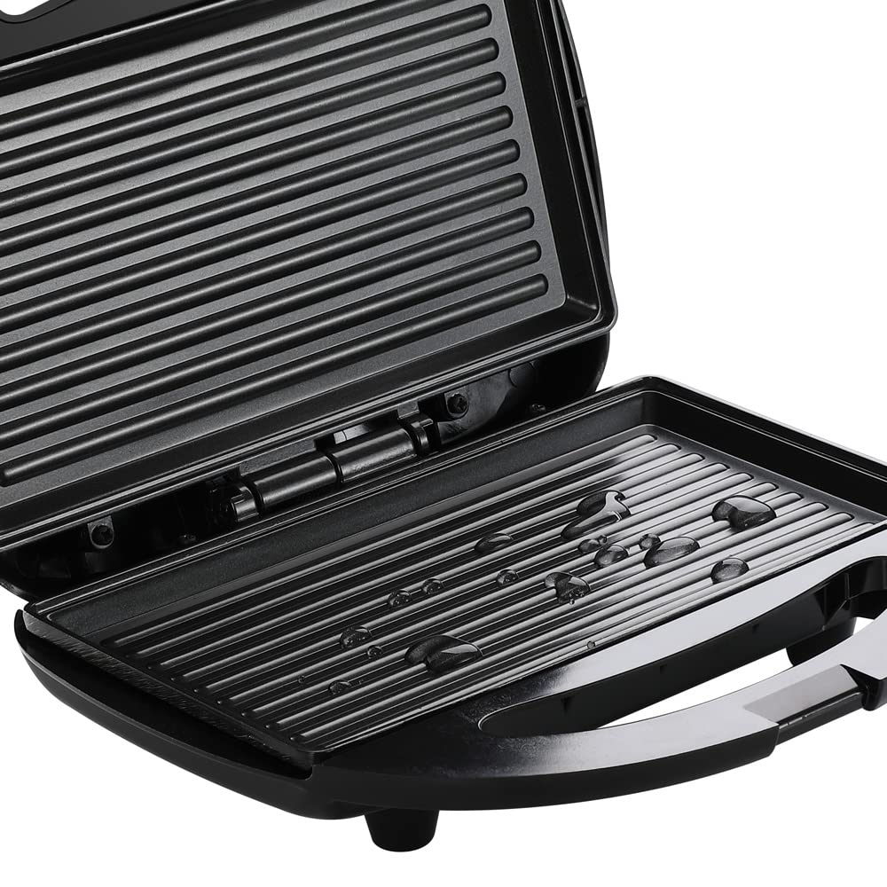 MONZANA® 3-in-1 XL Electric Contact Grill - 800W Non-Stick Surface with Safety Lock, Sandwich Maker, Waffle Iron & Panini Press - Perfect for Breakfast, BBQ Parties & Family Gatherings
