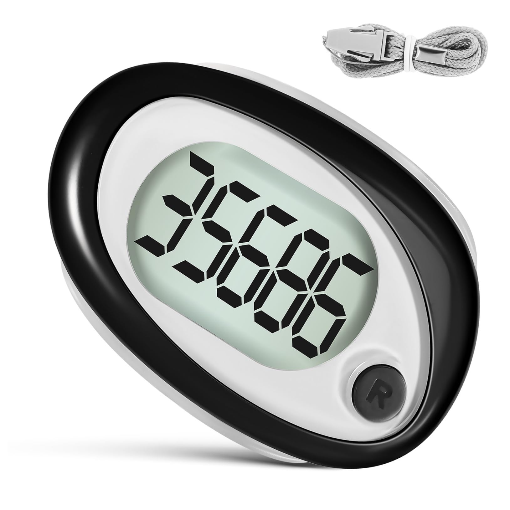 WOONEKY 3D Step Counter - Clip On Portable Pedometer with Lanyard for Walking, Running & Fitness Tracking | Perfect for Hikers, Joggers and Daily Activity Monitoring