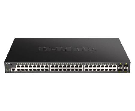 D-Link DGS-1250-52XMP 52-Port 10G Smart Managed PoE+ Switch | Layer 2 Gigabit Ethernet Network Switch with 48x PoE+ Ports & 4x SFP+ | Ideal for Business Networks, IP Cameras, VoIP Phones & High-Density Deployments