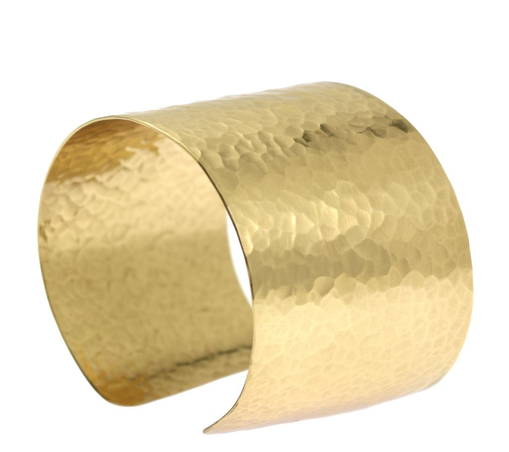 Hammered Nu Gold Brass Cuff Bracelet - Vintage Boho Jewelry for Women - Perfect for Festivals, Weddings & Everyday Wear