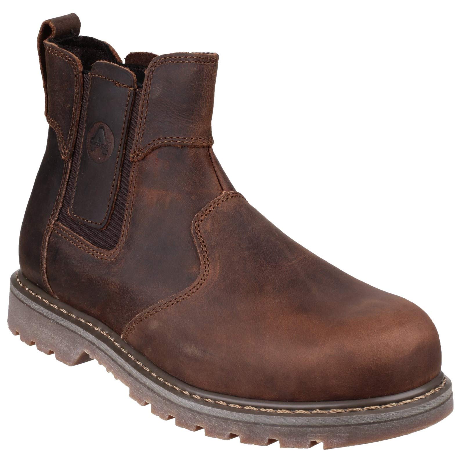 Amblers Men's FS165 Steel Toe Work Boots - Leather Safety Shoes with Midsole & SRA Slip Resistance for Construction, Warehouse & Industrial Work