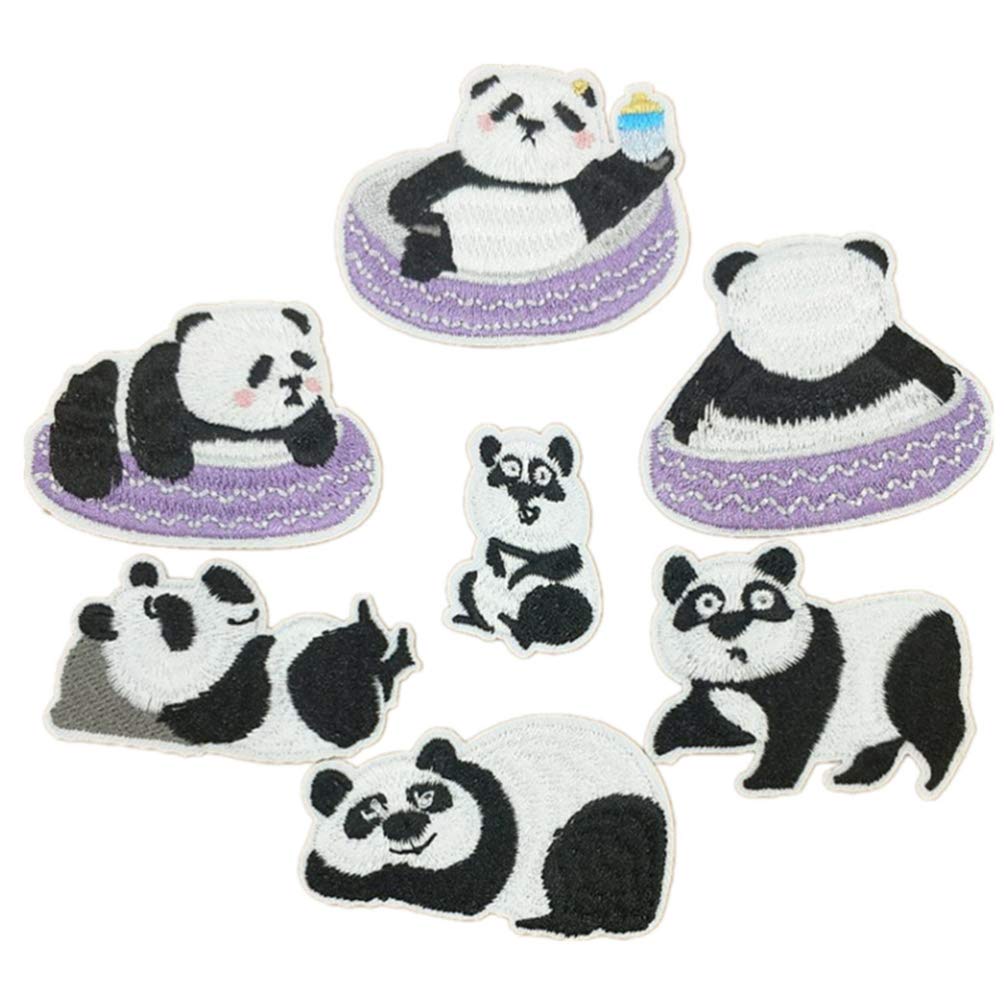 EXCEART 14 Pcs Cute Cartoon Panda Embroidery Patches - Iron-On/Sew Applique for Jackets, Jeans, Backpacks & DIY Crafts - Perfect for Clothing Repair & Customization (Fun Panda Design for Kids & Adults)
