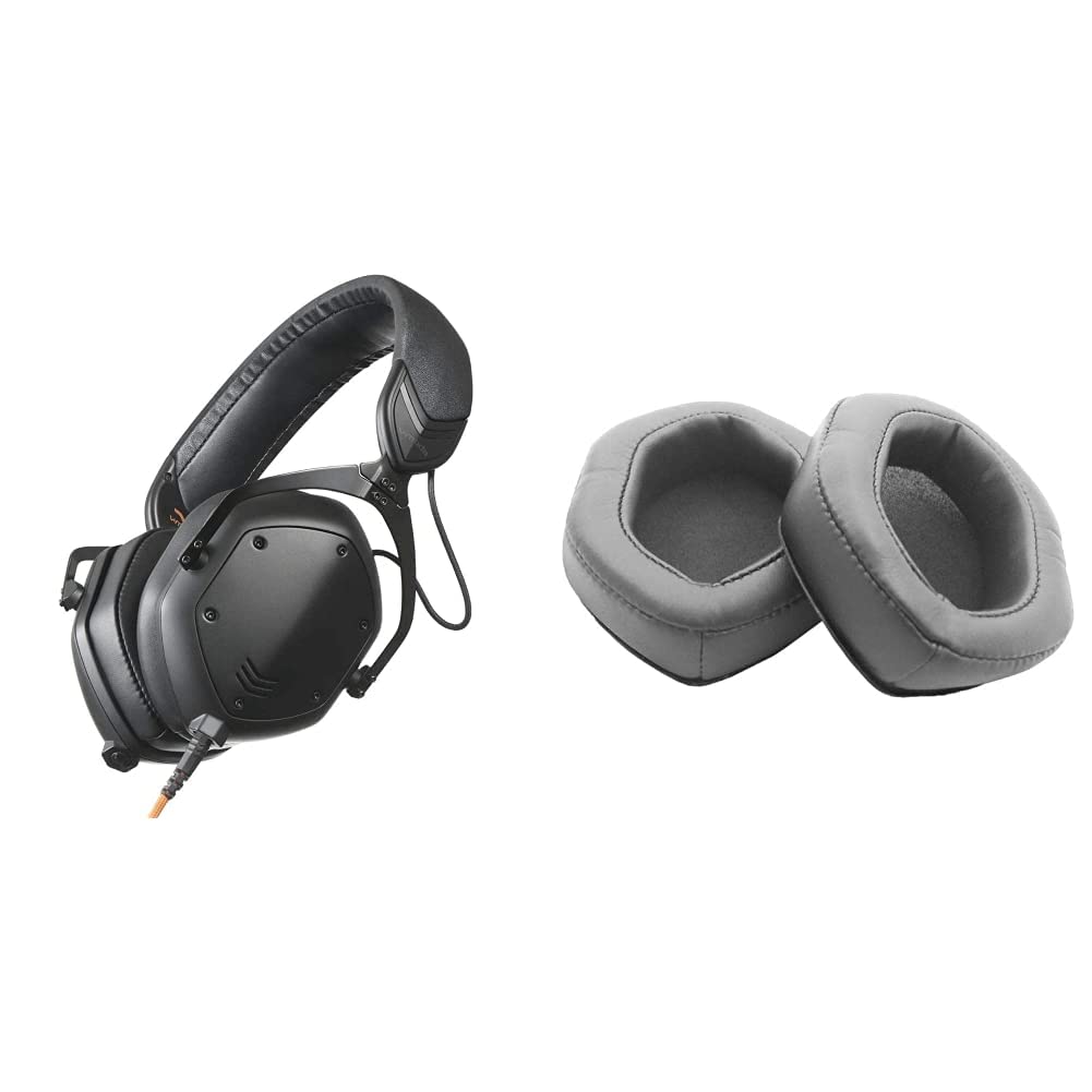 Crossfade M-100 Master Over-Ear Headphones - Matte Black with XL Grey Cushions | Premium Noise Isolation for Studio Recording, Gaming & Travel