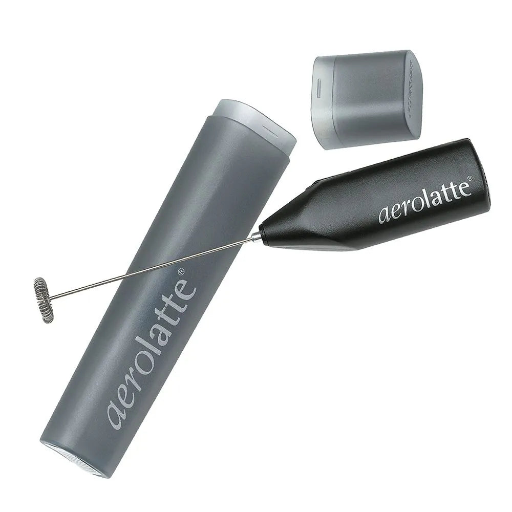 AEROLATTE Milk Frother with Cover - Handheld Electric Milk Foam Maker for Coffee, Latte, Cappuccino - Perfect for Home, Office & Cafe Use