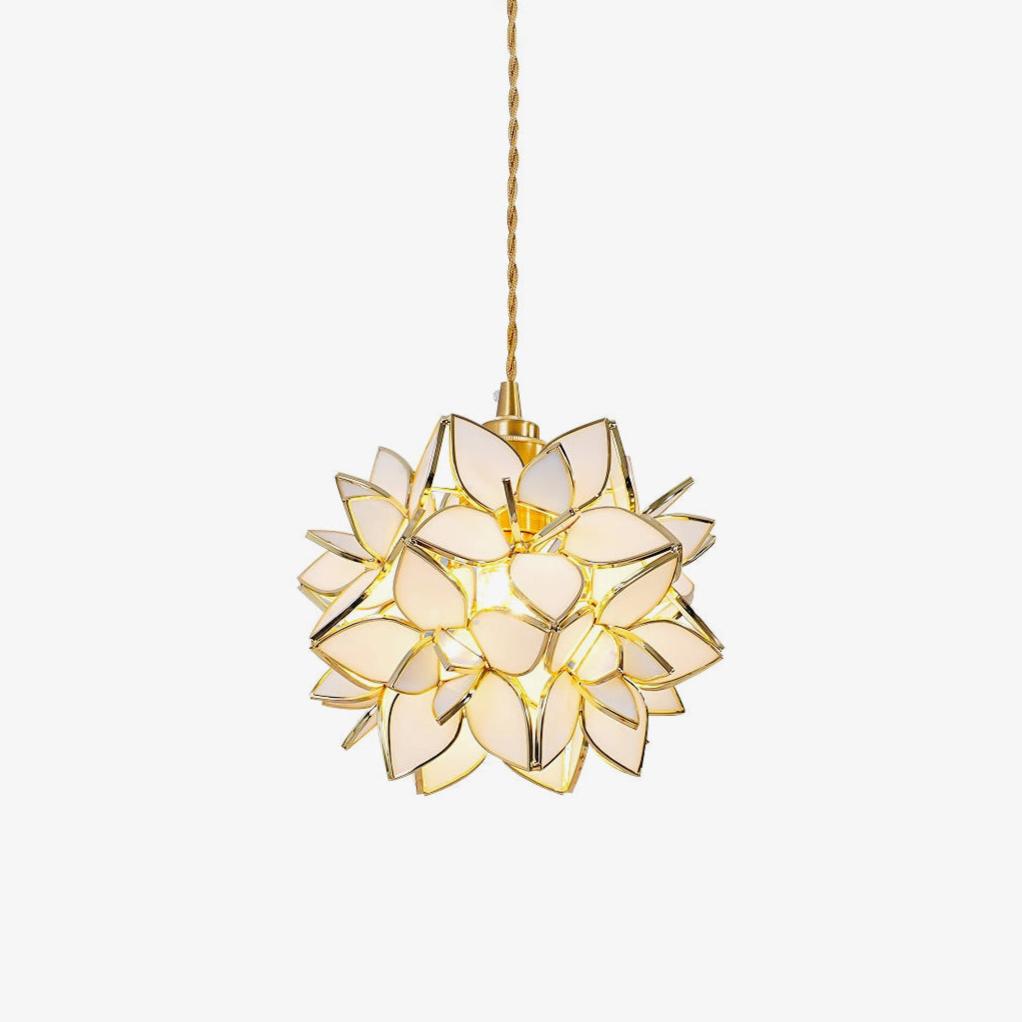 Handmade Capiz Shell Pendant Lamp - Elegant Boho Chandelier for Dining Room, Bedroom & Living Room Decor