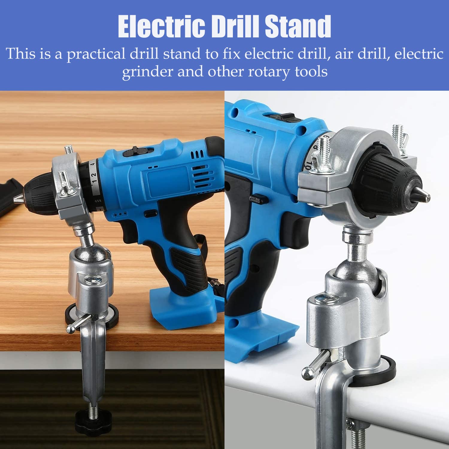 360° Rotating Electric Drill Stand Holder - Universal Bench Clamp Vise for DIY, Jewelry Making & Woodworking | Perfect for Home Workshops & Professional Use