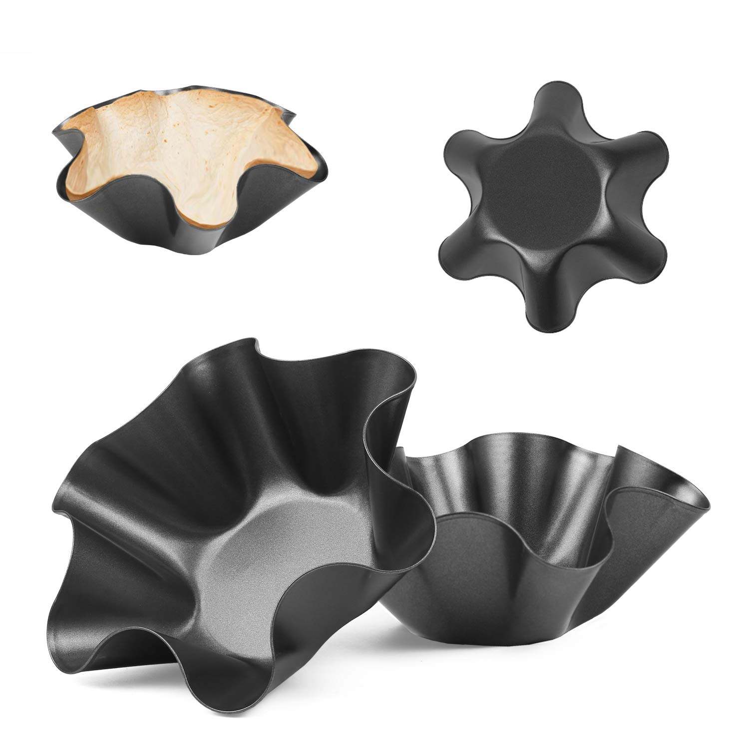 RUVINCE Nonstick Taco Bowl Maker - 4-Pack Tortilla Shell Mold for Perfect Taco Bowls & Salad Shells | Ideal for Home Cooking, Parties & Mexican Food Night
